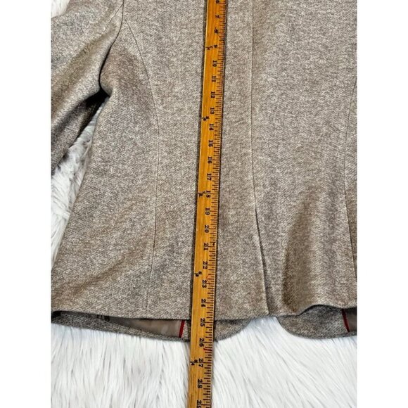 Tommy Hilfiger Suit Jacket Blazer Women's 16 Beige Elbow Patches Shoulder Pads - Picture 5 of 10